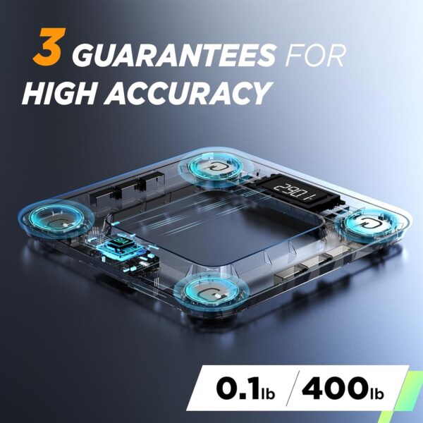 Scales For Body Weight, Runstar Digital Bathroom Scales High Accuracy Weighing Scales with Color Display for BMI Body Fat 13 Body Composition Analyzer Sync with Fitness App -White - Image 4