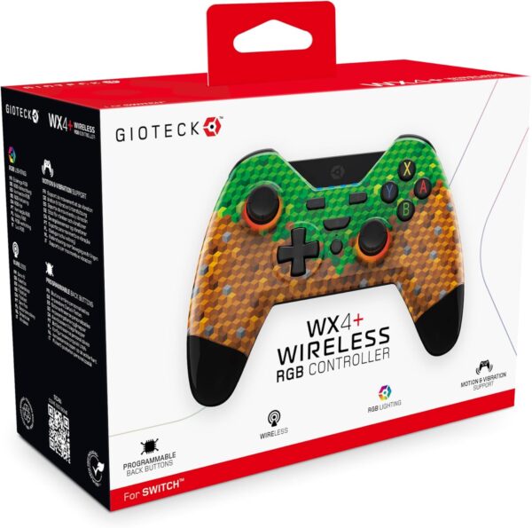 WX4+ Wireless Controller for Nintendo Switch - Cubes - with Customisable RGB Lighting and Programmable Back Buttons - Bluetooth Compatible - Image 2