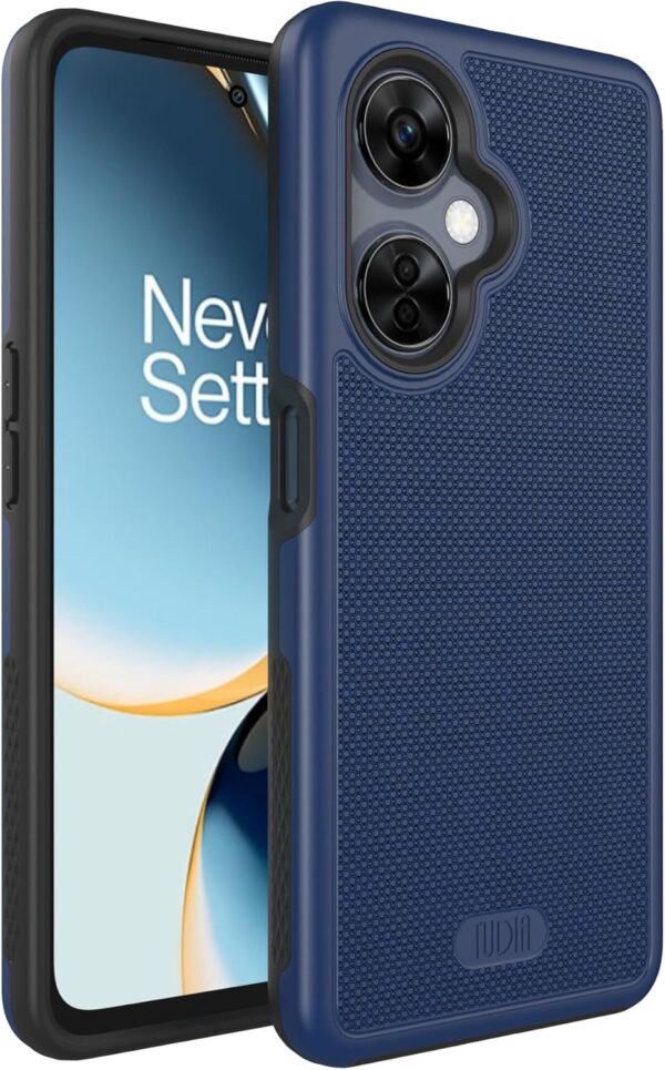TUDIA DualShield Grip Designed for OnePlus Nord CE 3 Lite 5G Case (2023), [MergeGrip] Dual Layer Shockproof Slim Military Grade Non-Slip Tough Heavy Duty Protective Phone Case Cover (Indigo Blue) - Image 2