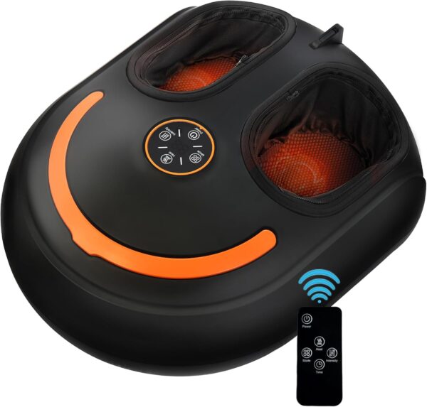 Foot Massager with Heat Shiatsu Foot Massager with Remote Deep Kneading Relief for Tired Muscles Electric Feet Massager Machine for Home and Office Gifts for Mom Dad Size Up to 12 Black - Image 2