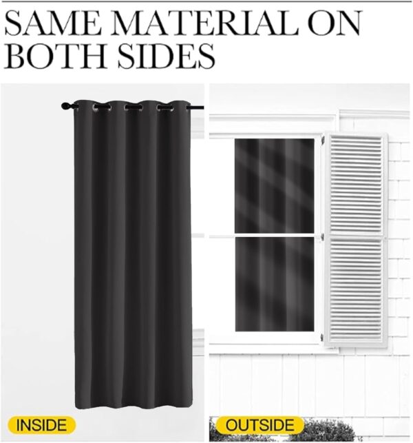 Blackout Curtains for Bedroom - Thermal Eyelet Grey Curtains Window Treatments Super Soft Ring Top Living Room Curtain & Drapes 2 Panels 46 x 54 inch Drop - Image 5
