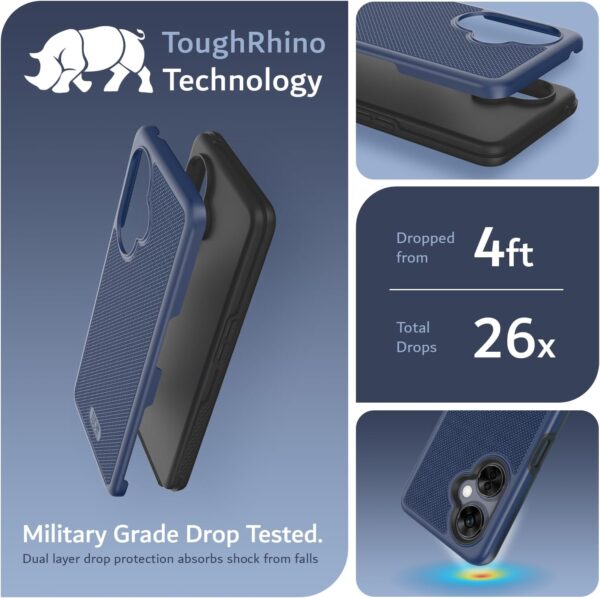 TUDIA DualShield Grip Designed for OnePlus Nord CE 3 Lite 5G Case (2023), [MergeGrip] Dual Layer Shockproof Slim Military Grade Non-Slip Tough Heavy Duty Protective Phone Case Cover (Indigo Blue) - Image 4