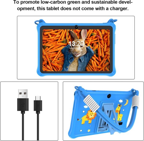 PRITOM 7 Inch Kids Tablet Android 11 Quad Core 32GB, WiFi Tablet, Parental Control,Kids Software Pre-Installed for Educating, Hand-held Child Tablet(Blue) - Image 8