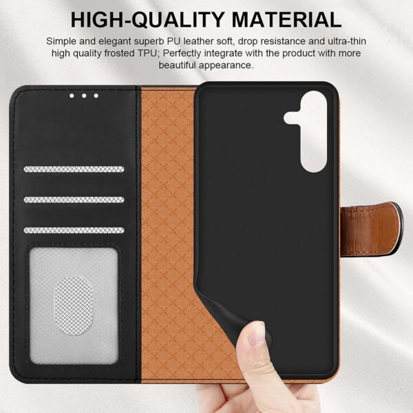 for Samsung Galaxy A15 Phone Case – Leather Wallet Cover, Book Flip Folio with Kickstand, Magnetic Closure, RFID Blocking, Shockproof Protection for Samsung A15 5G / A15 (Black) - Image 10