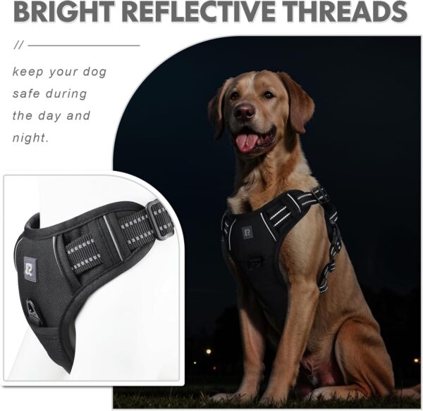 Dog Harness, Dog Harness for Small Medium Large Dogs No Pull Adjustable Padded Reflective Harness with Handle for Walking Training - Image 4