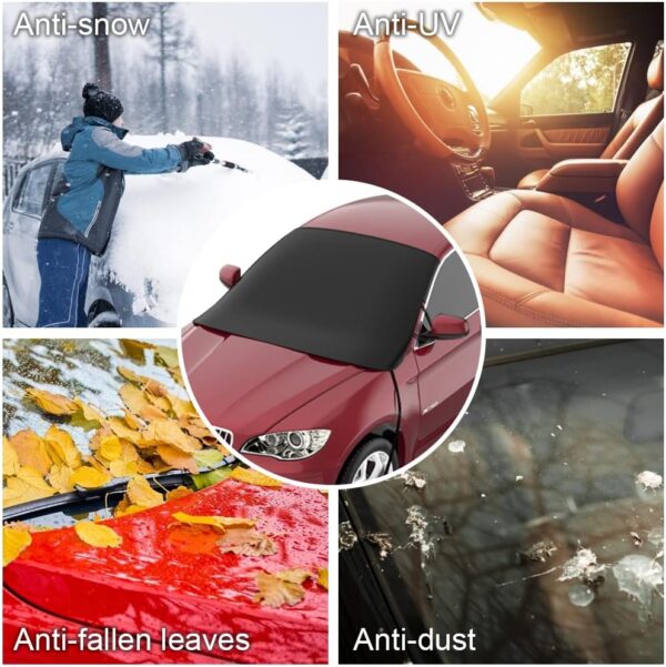 Car Windscreen Cover Frost Protector Car Windshield Cover Magnetic Snow Cover Windscreen Protector Resistant Snow Frost Ice Sun UV Dust Water, Fits Most Cars SUV, 175 * 120cm - Image 8