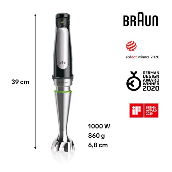 Braun MultiQuick 7 MQ7045 Hand Blender, Mixer, ActiveBlade System, EasyClick Plus System, Splash Control - Image 4