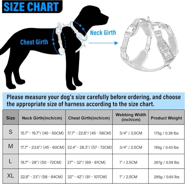 Plutus Pet No Pull Dog Harness, Release At Neck, Reflective Adjustable Dog Vest Harness, Easy Control Handle for Walking, for Small Medium Large Dogs, Black, M - Image 8