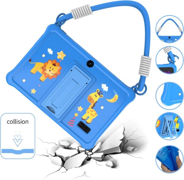 PRITOM 7 Inch Kids Tablet Android 11 Quad Core 32GB, WiFi Tablet, Parental Control,Kids Software Pre-Installed for Educating, Hand-held Child Tablet(Blue) - Image 7