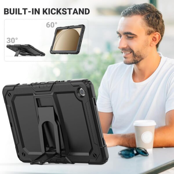 for Samsung Galaxy Tab A9 Plus / A9+ Case 11 Inch 2023 (SM-X210/X216/X218), Full-body Shockproof Cover with Screen Protector, Folding Stand for Samsung A9 Plus Tablet, Black - Image 5