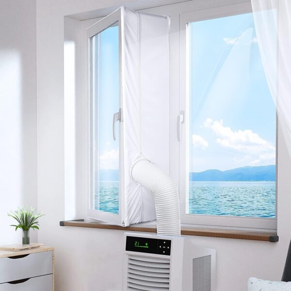Portable Air Conditioner Window Seal Kit 500CM for Portable Air Conditioner, Zip & Adhesive Fastener, Waterproof and Wind Resistant - Image 2