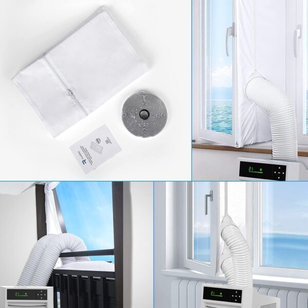 Portable Air Conditioner Window Seal Kit 500CM for Portable Air Conditioner, Zip & Adhesive Fastener, Waterproof and Wind Resistant - Image 7