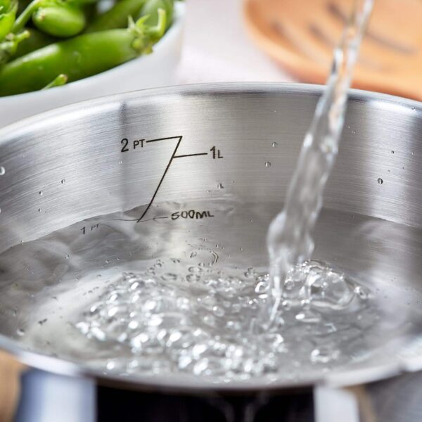 Judge Vista Stainless Steel Set of Pans, 3-Piece Set, 14cm,16cm &18cm Saucepans, Classic Curved Shape, Vented Glass Lids, Induction Ready, Oven Safe, 25 Year Guarantee - Image 4