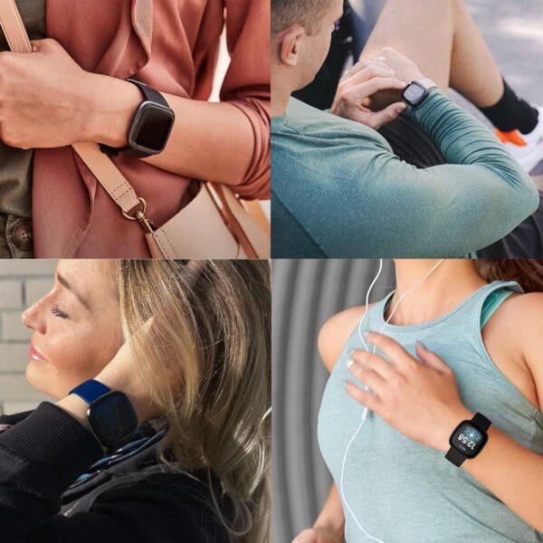 Mualady Straps Compatible with Fitbit Versa 4/Fitbit Versa 3/Fitbit Sense,Breathable Silicone Sport Replacement Wristbands for Fitbit Versa 3 for Women & Men - Image 5