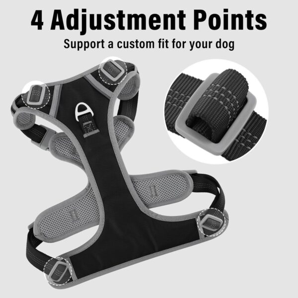 Plutus Pet No Pull Dog Harness, Release At Neck, Reflective Adjustable Dog Vest Harness, Easy Control Handle for Walking, for Small Medium Large Dogs, Black, M - Image 4