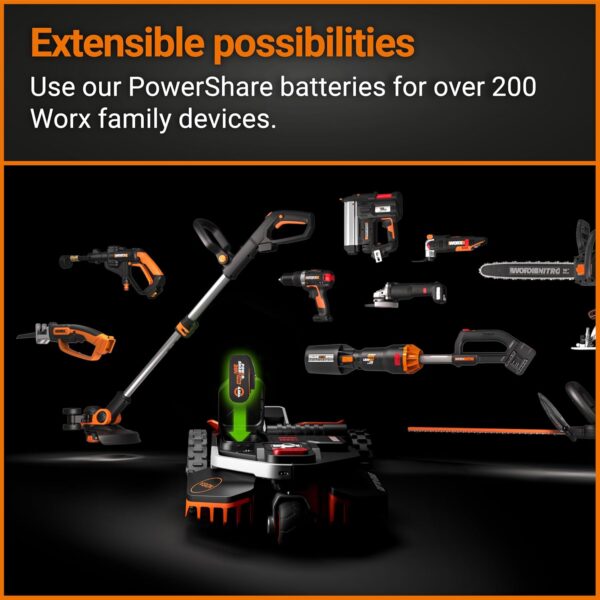 WORX WR202E Landroid Robotic Lawn Mower – 250m² Patented AIA Mowing Multi-Zone, Auto Charging, 20V PowerShare Battery, Rain Sensor, Cut-to-Edge Technology, App-Controlled, Accessories Included - Image 11