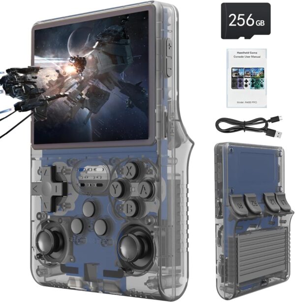 R40S Retro Handheld Video Game Console, 30,000 Retro Games in 1 Game Console with Open Source Linux System, 256GB TF Card, 3.5" IPS Screen and 3800mAh Battery (Grey) - Image 2