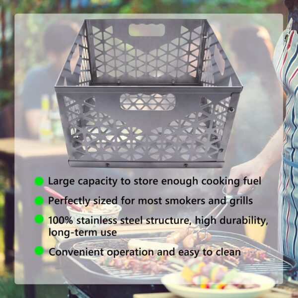 12 Inch Charcoal Firebox Basket for Oklahoma Joe Offset Smoker, Grill Accessories for Long and Efficient Smoking, 12" x 12" x 7.5 "Fire Basket for Oklahoma Joes Highland (Stainless Steel) - Image 7