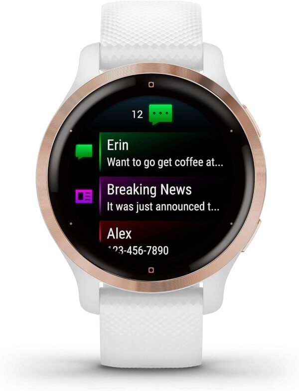 Garmin Venu 2S GPS 40mm Smartwatch, AMOLED Touchscreen, All-day Advanced Health & Fitness Features, Music Storage, Wellness Smartwatch with up to 10 days battery life, White - Image 13