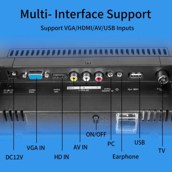 24 Inch Small TV, DVB-T/T2/ FreeView HD Digital Audio, full view Reduction Color Engine LED Backlighting,AC/DC-12V in/HDMI/VGA/USB Media Player for Camper,Bedroom - Image 5