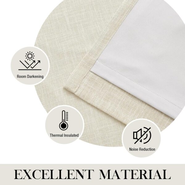WEST LAKE Full Blackout Curtains Linen textured Pencil Pleat Thermal insulated drapes with Solid Colour Energy Saving Window Treatment for Bedroom, Beige, 56 x 72 Inch, 2 Panels - Image 7