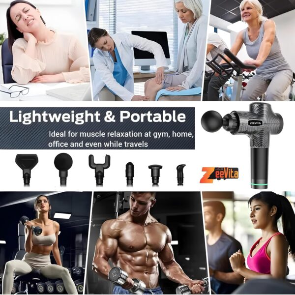 Powerful Massage Gun Deep Tissue with Case, 2025 LCD Portable Muscle Percussion Massager with 30 Speeds for Pain Relief, Handheld Massager with 6 Heads for Shoulder Back Body Neck Arm Legs Relaxation - Image 3