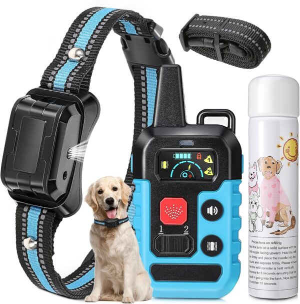 Citronella Dog Training Collar with Remote, Spray Bark Training Collar with Spray/Vibration/Beep Modes, No Electric Shock Humane Safe Rechargeable Waterproof Anti Bark Device for Dogs - Image 2