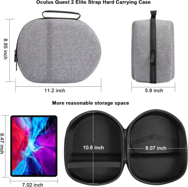 VR Headset Carrying Case,for Oculus Quest 2 All-in-One VR Gaming Headset and Touch Controllers,Gaming Accessories Compatible with Oculus Quest 2 - Image 4