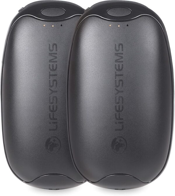 Lifesystems Rechargeable Twin-Pack Dual-Palm Hand Warmers With Power Bank Functionality, USB & USB C 2x 5,000 mAh Batteries, 3 Heat Settings, Up To 9 Hours Heat - Image 2