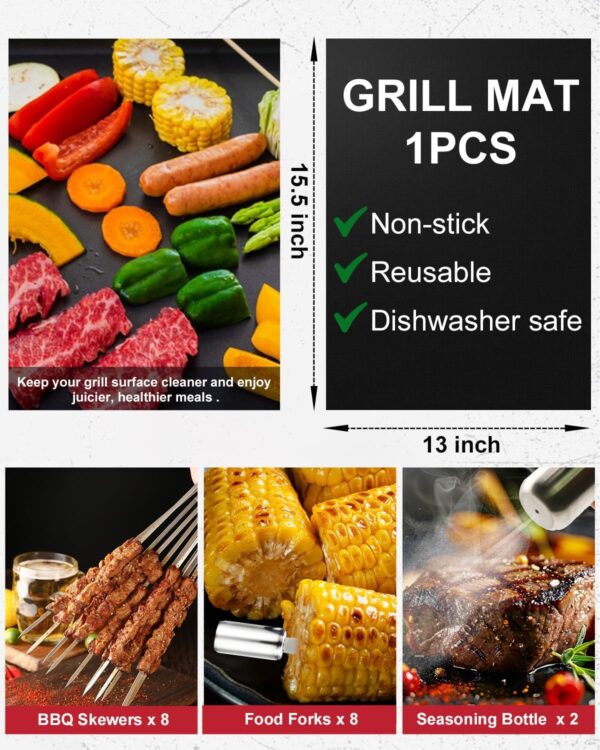 28PCS Stainless Steel BBQ Asccessories Tools Set, Practical Outdoor Grilling Utensils with Portable Case, Complete Barbecue Kit, for Men and Dads for Camping, Picnics, and Cooking. - Image 5
