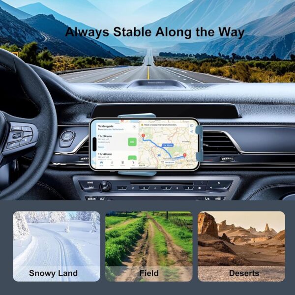 Car Phone Holder Wireless Charger with gift box, 15W Touch Auto-Clamping Dashbaord Phone Holder For Cars, For iphone 16 15 14 13 + Series, Samsung galaxy BLUE - Image 7