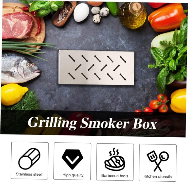 VANZACK Grill Outdoor Smoking Barbecue Accessory Barbecue Smoker Box Large Capacity Grill Smoker Box Wood Chips for Bbq - Image 5