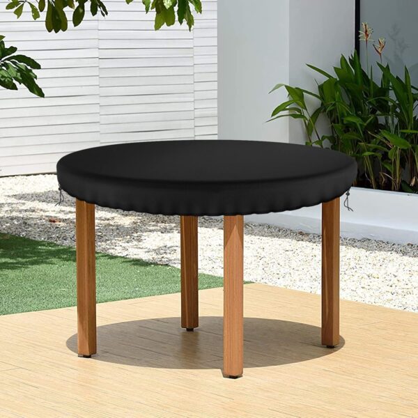Garden Table Cover Round, Anti UV Garden Furniture Cover,Heavy Duty Rip Proof 600D Patio Set Cover,Wipe Clean Table Cover for Outdoor/Indoor Use, Waterpoof, Windproof, Round 78cm - Image 4