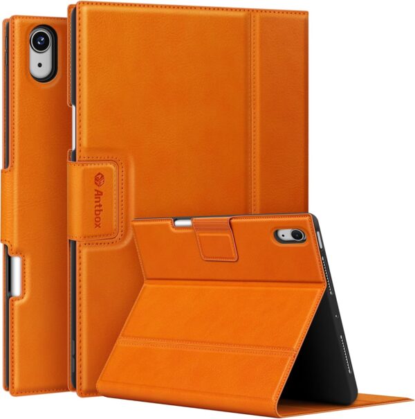 Antbox Case for iPad Air 11 inch M3 (2025) / M2 (2024), iPad Air 5th/4th Generation 10.9" Case 2022/2020 with Typing Angle Pencil Holder Auto Sleep/Wake Function Stand Cover (Orange) - Image 2