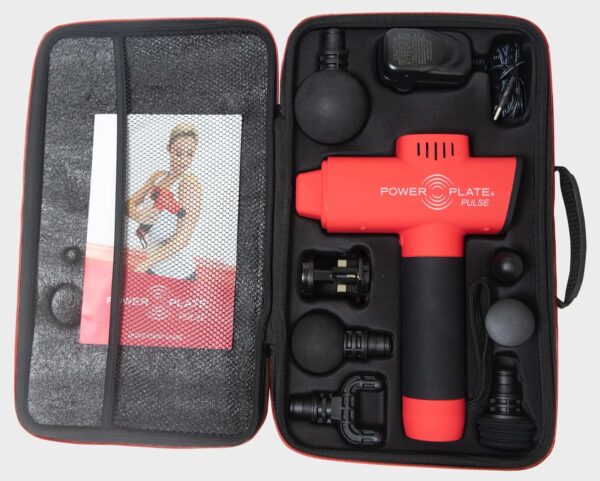 Power Plate Red Pulse 3.0 with Carry case, Whisper Quiet, Light-Weight Portable Handheld Massager with Antimicrobial Technology; Rechargeable, 6 Hour Battery Life, 6 Intensity Levels, 6 attachments - Image 3