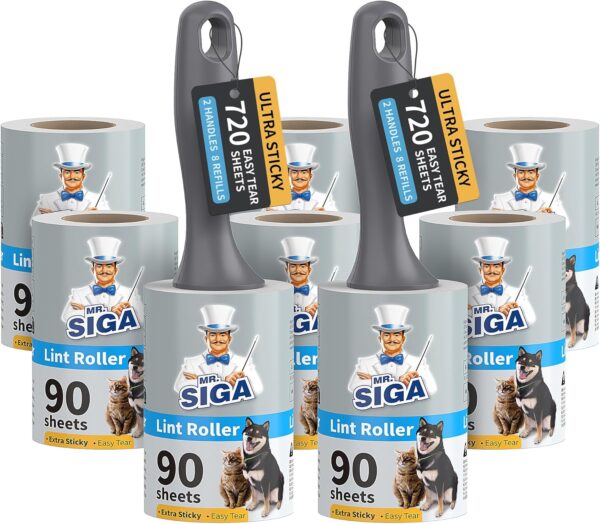MR.SIGA Lint Rollers for Pet Hair Extra Sticky, 720 Sheets, Lint Remover for Clothing, Furniture, Pet Hair Remover with Easy Tear Sheets - Image 2