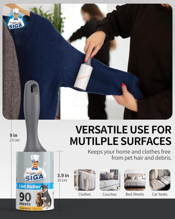 MR.SIGA Lint Rollers for Pet Hair Extra Sticky, 720 Sheets, Lint Remover for Clothing, Furniture, Pet Hair Remover with Easy Tear Sheets - Image 3