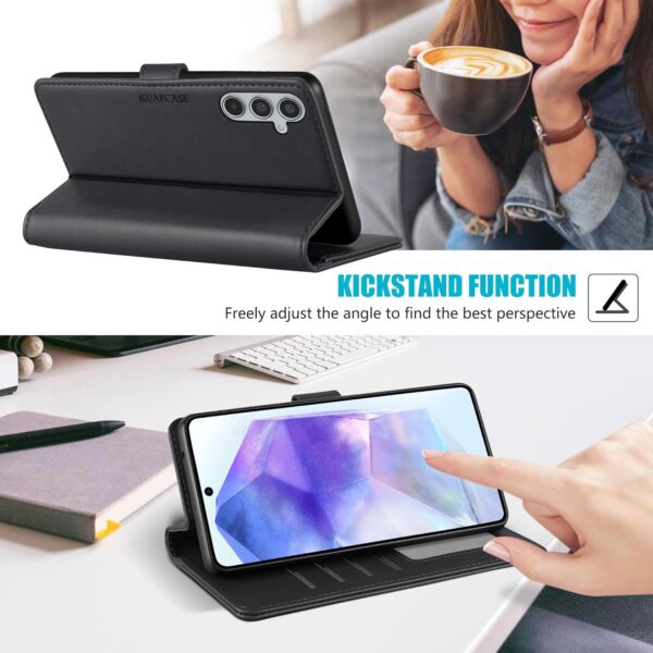 for Samsung A35 5G Case, 4 Card Slots Flip Wallet Kickstand Shockproof Protective Phone Case for Samsung Galaxy A35 5G, Black - Image 5