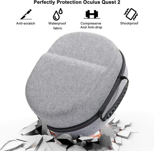 VR Headset Carrying Case,for Oculus Quest 2 All-in-One VR Gaming Headset and Touch Controllers,Gaming Accessories Compatible with Oculus Quest 2 - Image 6