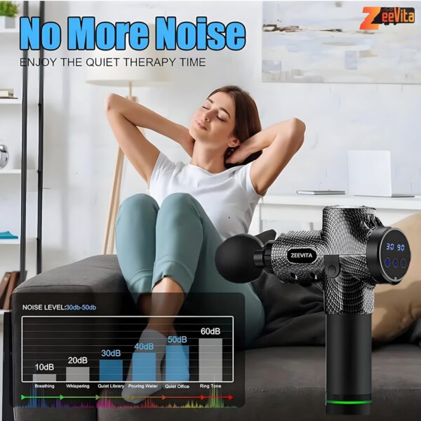 Powerful Massage Gun Deep Tissue with Case, 2025 LCD Portable Muscle Percussion Massager with 30 Speeds for Pain Relief, Handheld Massager with 6 Heads for Shoulder Back Body Neck Arm Legs Relaxation - Image 7