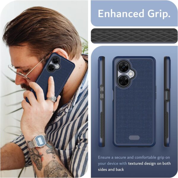 TUDIA DualShield Grip Designed for OnePlus Nord CE 3 Lite 5G Case (2023), [MergeGrip] Dual Layer Shockproof Slim Military Grade Non-Slip Tough Heavy Duty Protective Phone Case Cover (Indigo Blue) - Image 5