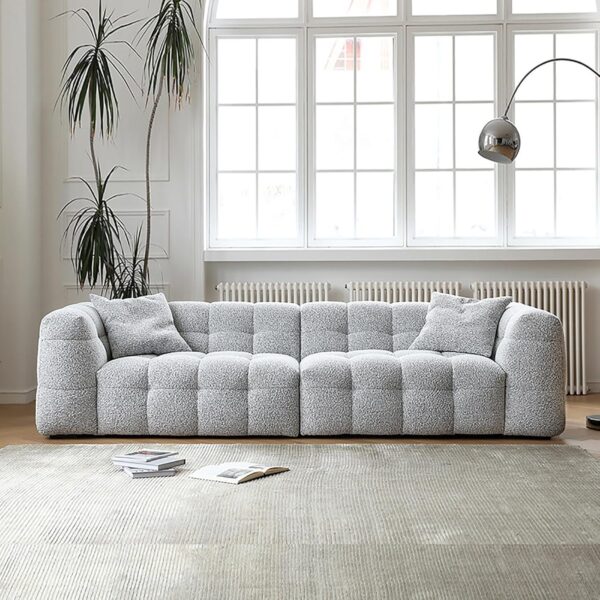 Modern Modular Sectional Sofa Bed Large Convertible Sofa Couch with 2 Pillows High Density Foam Lightweight Design for Living Room and Bedroom Gray 1.2m - Image 4
