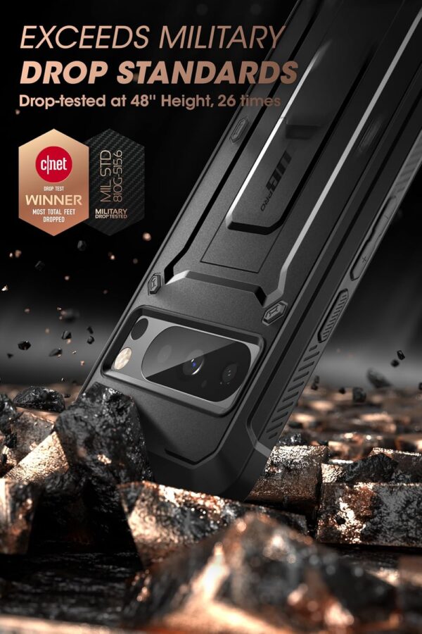 SUPCASE Unicorn Beetle Pro Series Case for Google Pixel 8 Pro with Stand, [Built-in Screen Protector] [Military-Grade Protection] 360 Full Protection Holster Phone Case for Pixel 8 Pro (2023), Black - Image 4
