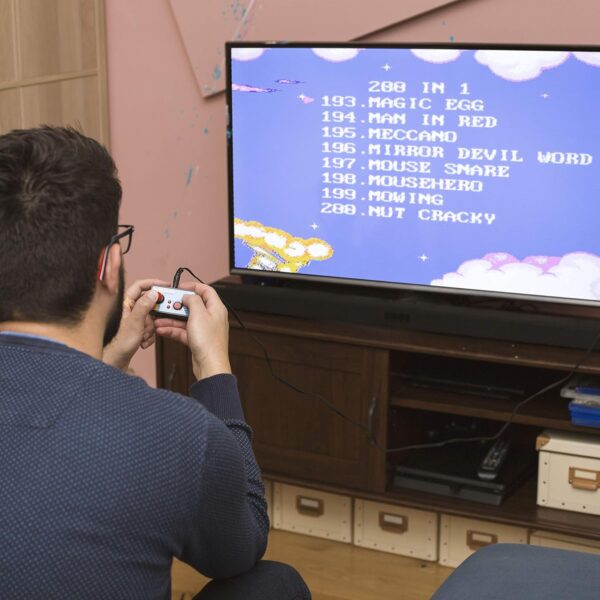 Plug and Play Retro TV Games Controller Console, 200 Built In Games, 8-Way Joystick & 2 Buttons, for Adults & Kids - ThumbsUp! - Image 5