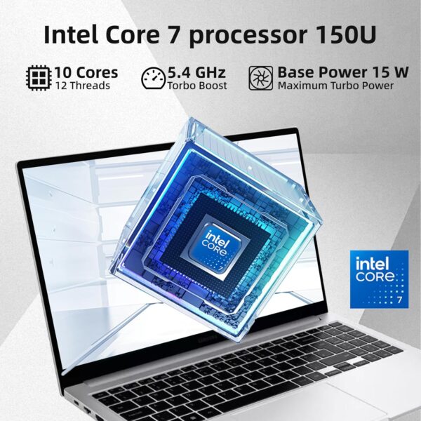 SAMSUNG Galaxy Book4 Business Laptop - Win 11 Pro & MS Office Lifetime, 15.6" FHD Display, Intel 10-Core 7-150U(up to 5.4 GHz), 16GB RAM, 4TB SSD, 14H Long Battery Life, with External CD/DVD Drive - Image 4