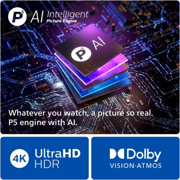 Philips Ambilight 48OLED809 4K OLED Smart TV - 48 Inch Display with P5 AI Perfect Picture Engine, Ultra HD Google TV, Dolby Vision and Atmos Sound, Works with Alexa and Google Voice Assistant - Image 11
