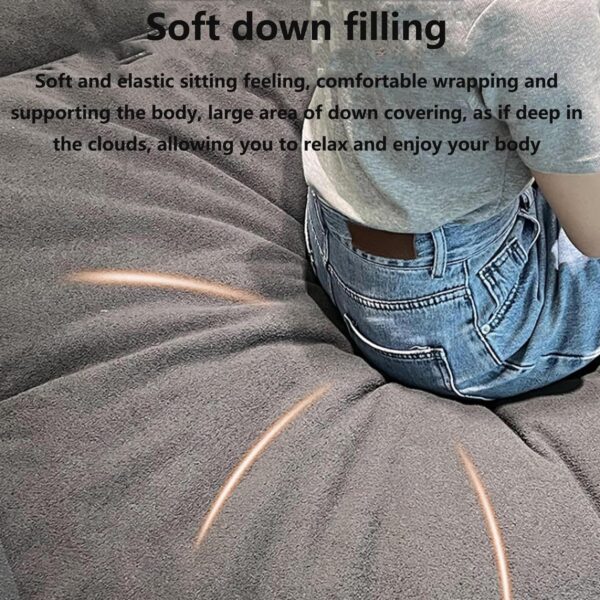 Lazy Sofa Human Dog Bed Comfy Lazy Sofa Chair,Foam &Down Filling Convertible Sleeper Sofa Bed Extra Thick and Long Floor Sofa for Living Room Bedroom Dorm Salon Offi 200cm/79inch - Image 9