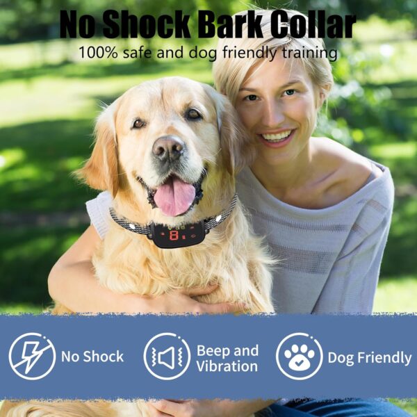 Vilntrosia Anti Barking Dog Collars, Bark collar, Vibration & Beep Modes, 8-Level Sensitivity Adjustable, Harmless Design with IP67 Waterproof of Dogs - Image 8
