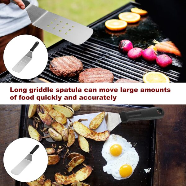 Romanticist 14Pcs Griddle Accessories Kit Flat top Griddle Tools Professional Heavy Duty Grill Spatula Accessories Set, Griddle Cleaning Kit Carry Bag for Outdoor Barbecue and Teppanyaki - Image 4