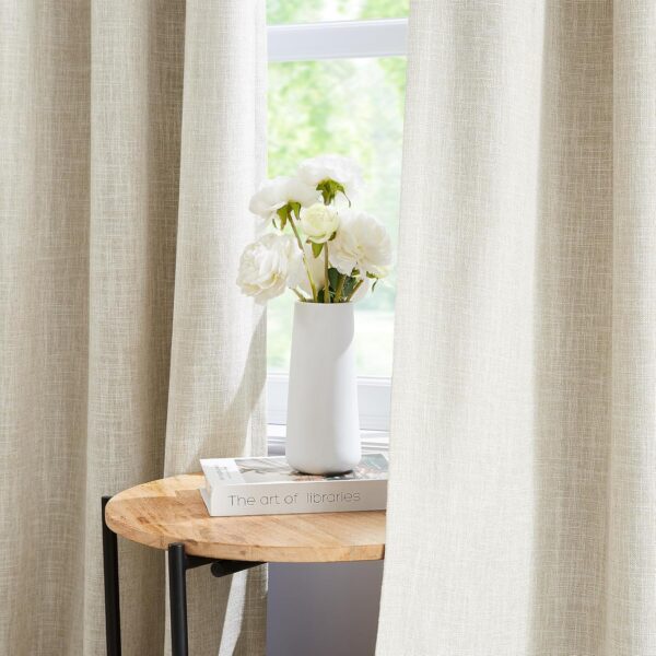WEST LAKE Full Blackout Curtains Linen textured Pencil Pleat Thermal insulated drapes with Solid Colour Energy Saving Window Treatment for Bedroom, Beige, 56 x 72 Inch, 2 Panels - Image 2